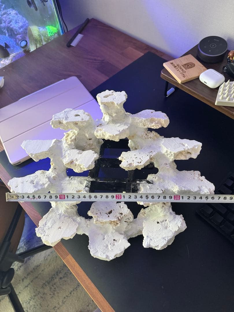 人工ライブロック白色 約5kg 吊り下げ風レイアウト