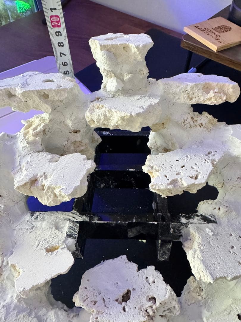 人工ライブロック白色 約5kg 吊り下げ風レイアウト