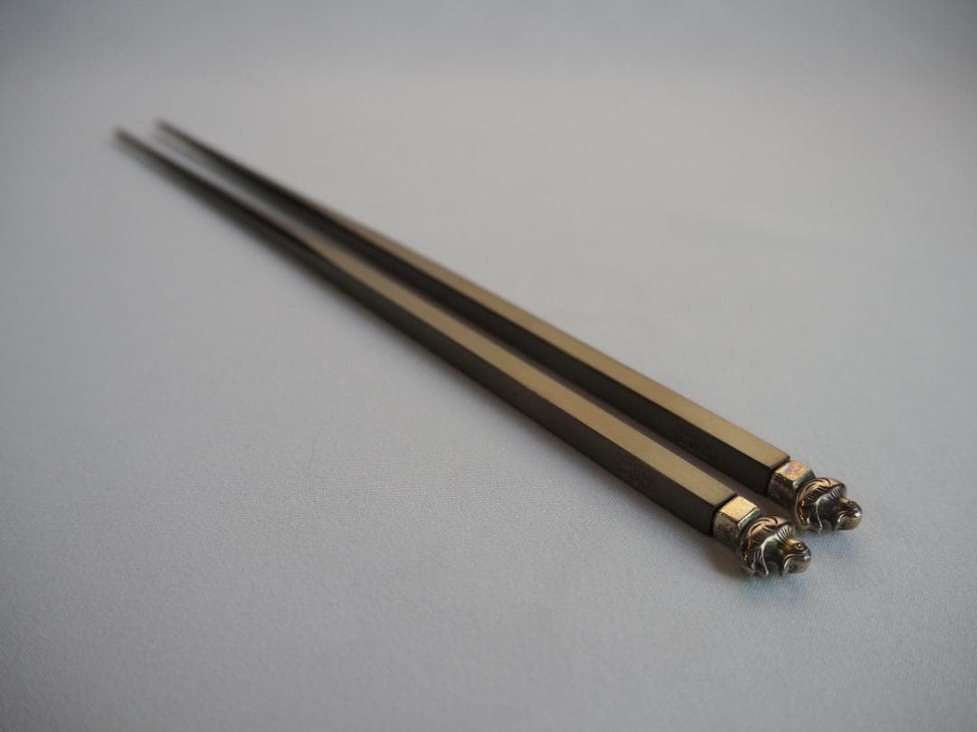 木村清雲造『南鐐鳥頭火箸』共箱