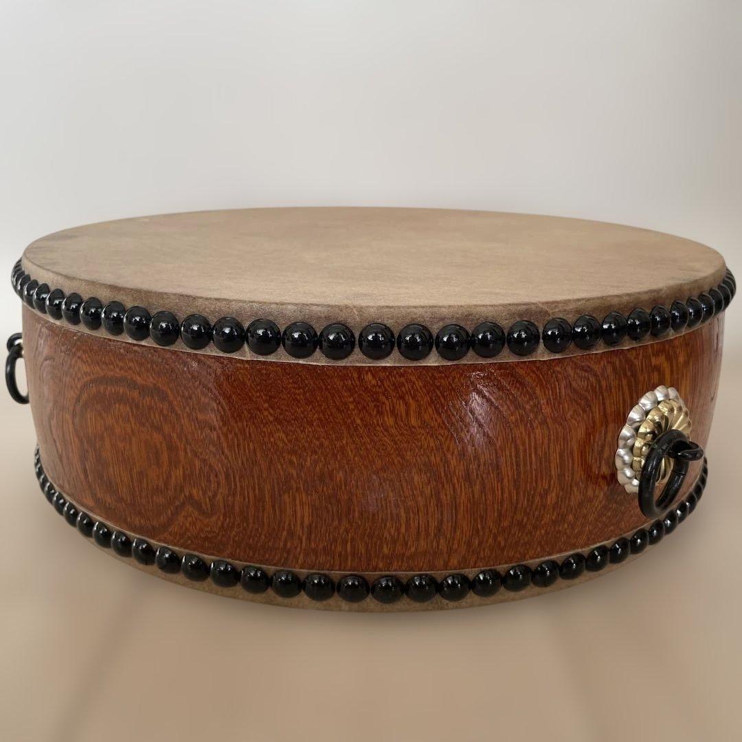 和太鼓 平太鼓 32cm 和楽器 上鳴 日本製　くりぬき　本革 1尺5分