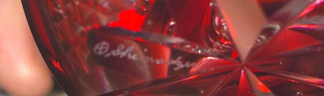 【値下げ済み】【美品】薩摩切子 ペーパーウェイト 薩摩の雫 赤