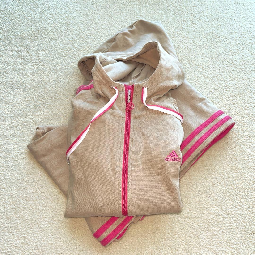 ユーロアディタスadidas ジャージ上下　ベージュ・ピンク