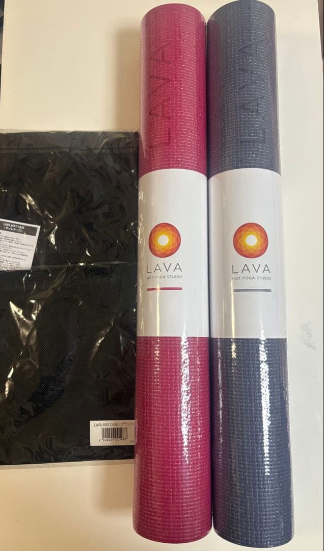 新品未使用　LAVA ヨガマット　ブルー　マゼンダ　収納ケースセット×2