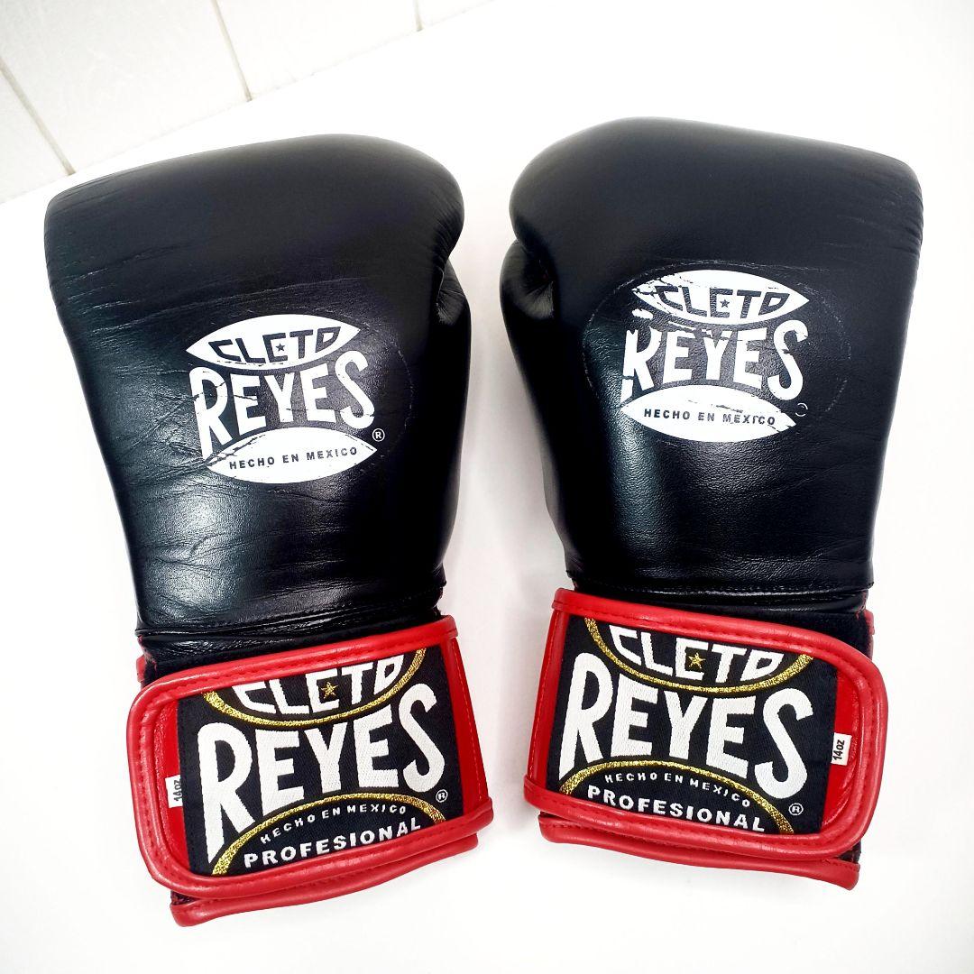 美品☆CLETO REYES レイジェス グローブ 14オンス レザー 黒×赤