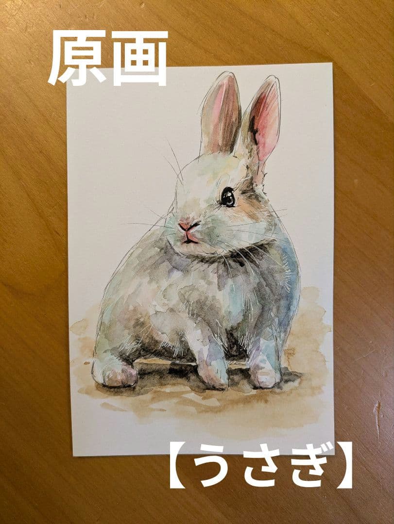 【うさぎ】手描きイラスト 原画 《1548》
