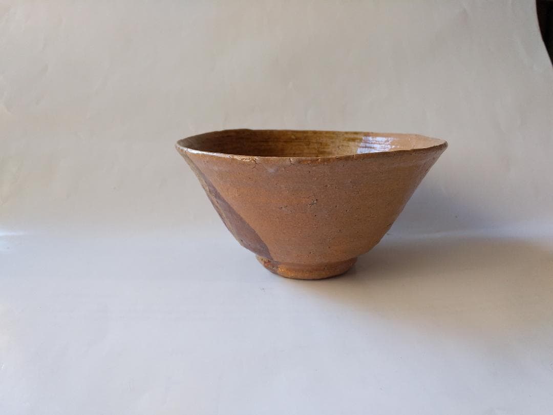 赤津焼 長谷窯 加藤錦雄 作 伊羅保片身替 茶碗 共箱 栞 茶器 抹茶碗 新品