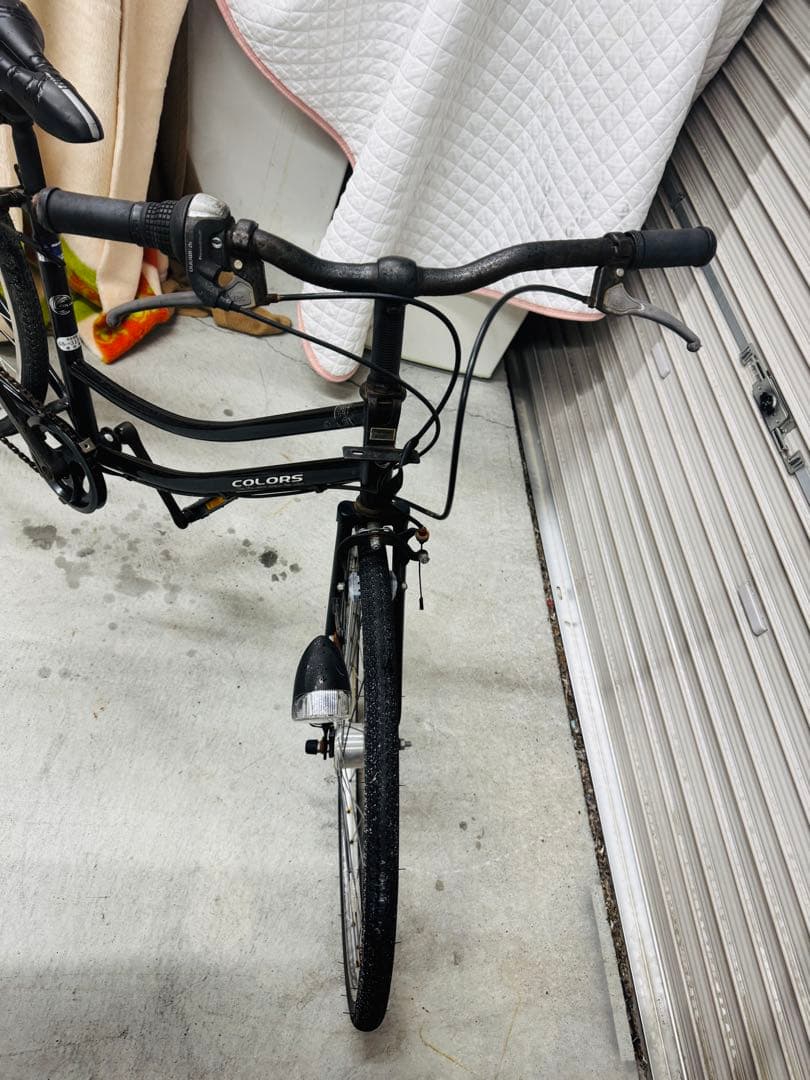 福岡発　COLORS ブラック 自転車 外装6段 軽量 通学 通勤 家庭用