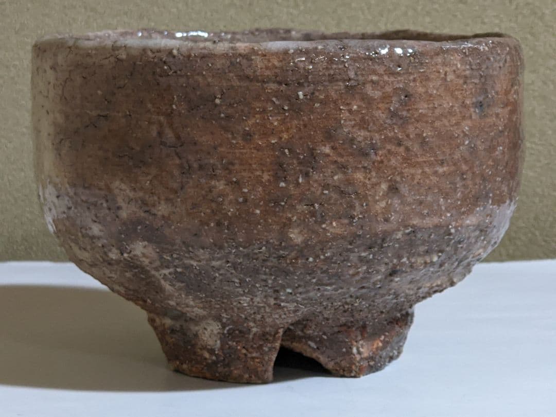 ♦萩焼 鬼萩 割り高台 抹茶碗 茶道具 アンティーク 骨董品 コレクション