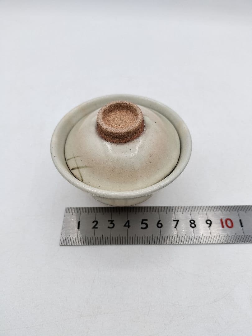c787 煎茶　啜り茶碗 粉引 5客 紙箱 茶道具 古物　すすり