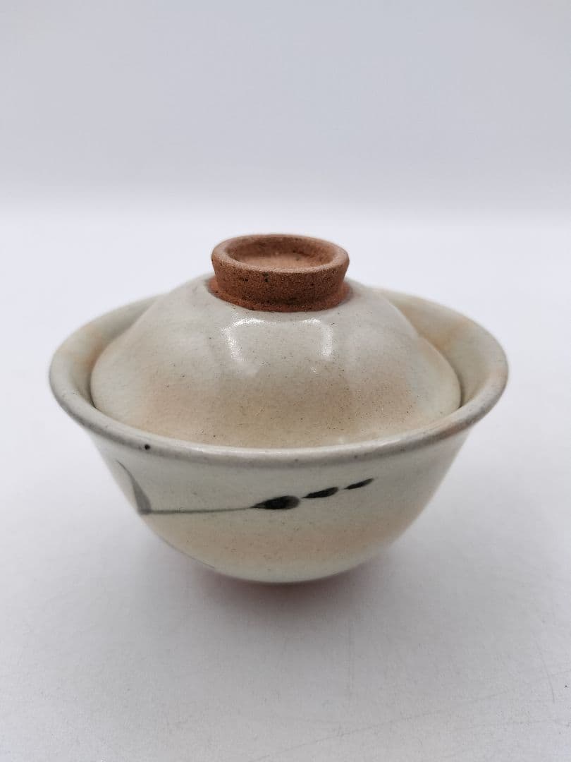 c787 煎茶　啜り茶碗 粉引 5客 紙箱 茶道具 古物　すすり