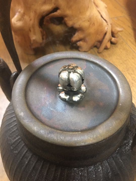 鉄瓶 茶道具 銀象嵌 銀摘