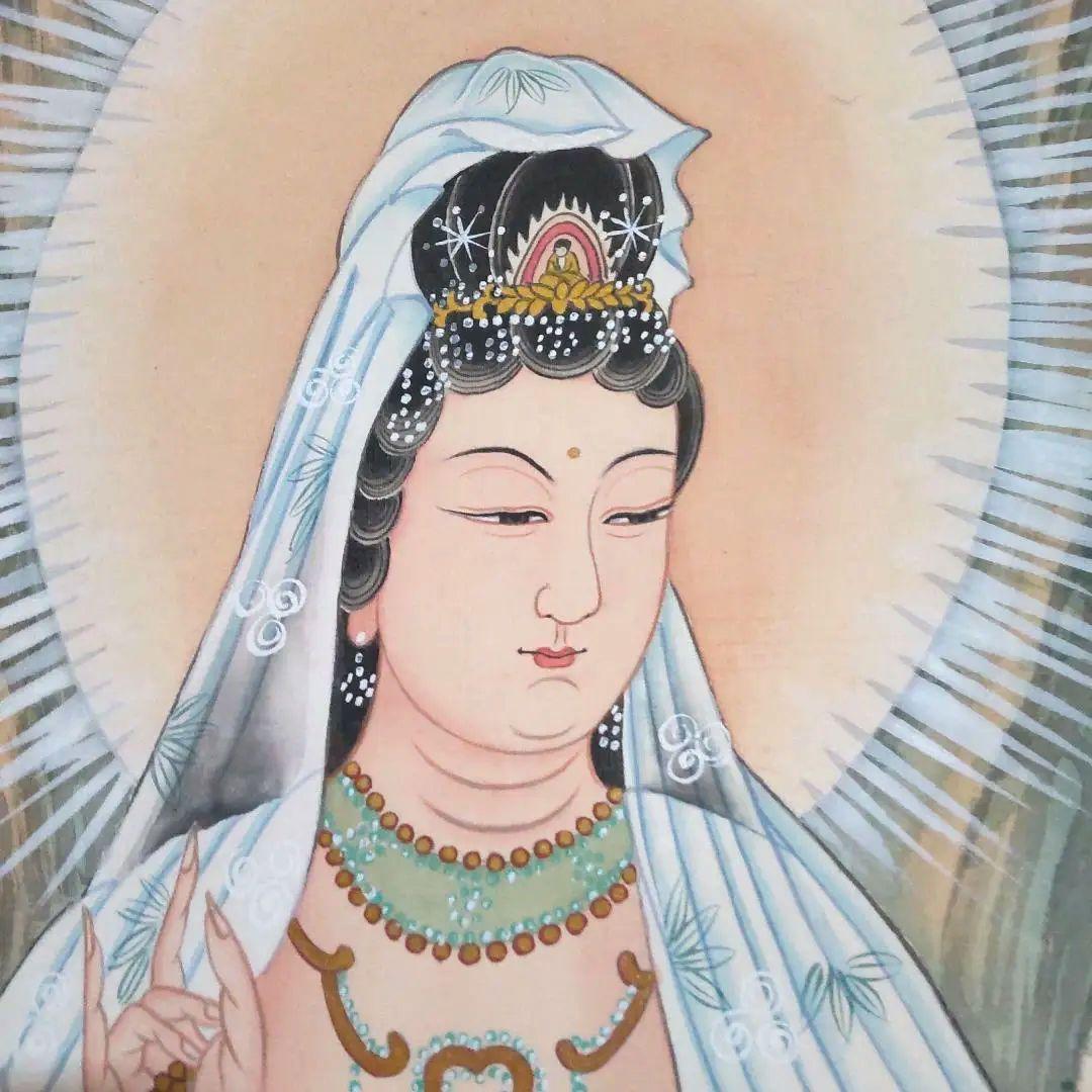 【美品】観世音菩薩 掛軸 仙涯　約181✕54cm 共箱付