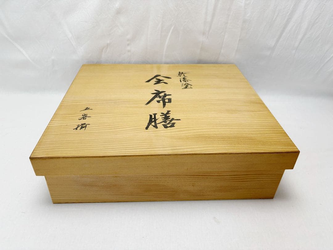 未使用 懐石道具 乾漆塗 半月膳会席膳 5枚組 紅葉蒔絵 懐石盆 会席膳 共箱