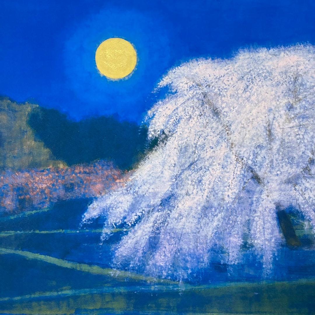 美品 平山郁夫「万葉月華図」特別限定巧藝画 岩絵の具方式 証明シール有 大塚工藝