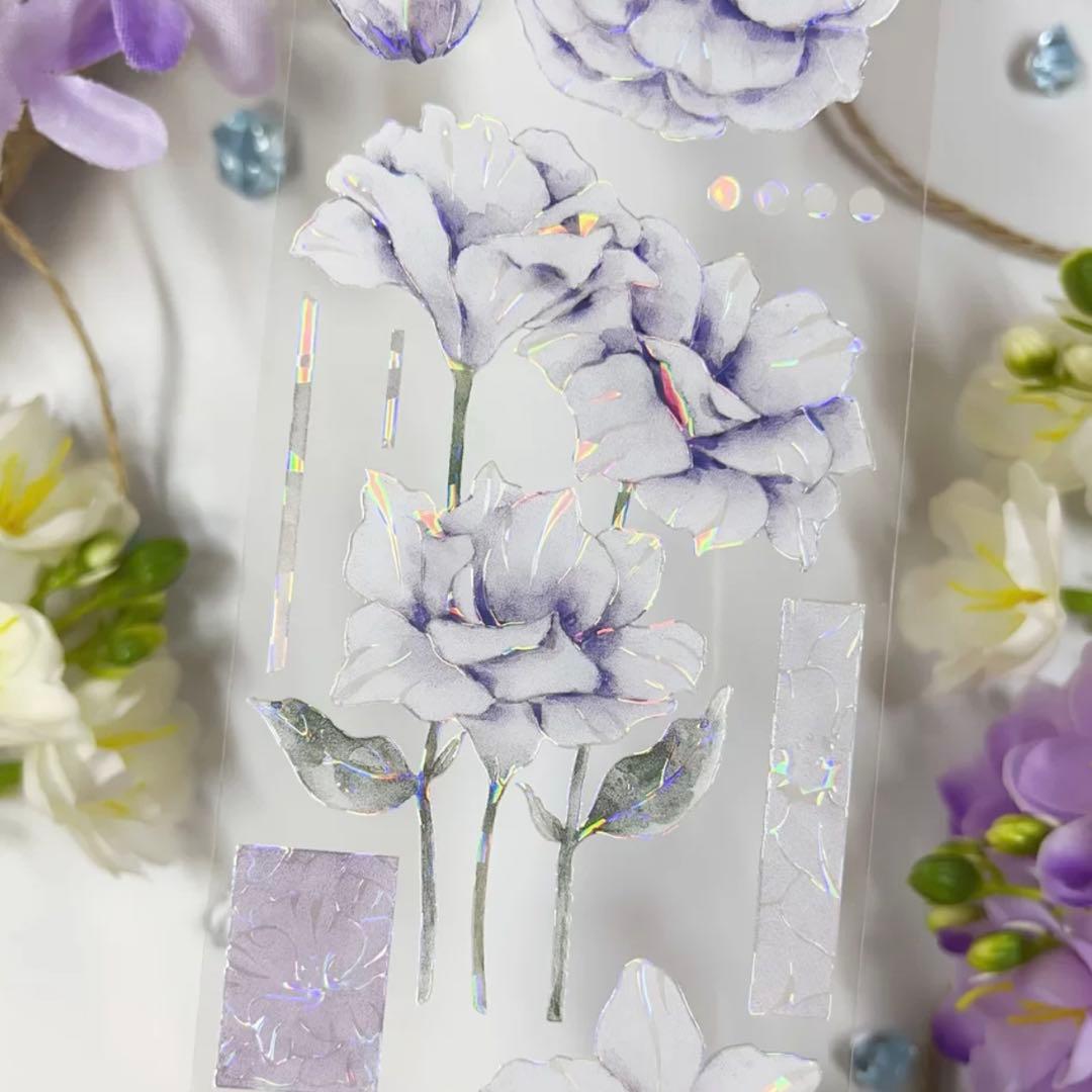 贝壳光 紫色桔梗 6cm×5m 海外マスキングテープ