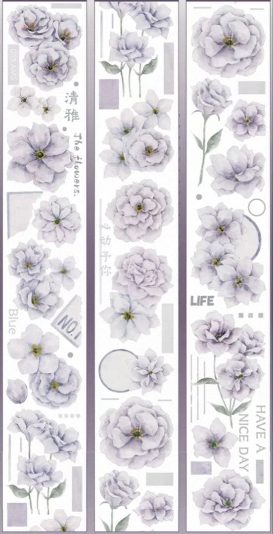 贝壳光 紫色桔梗 6cm×5m 海外マスキングテープ