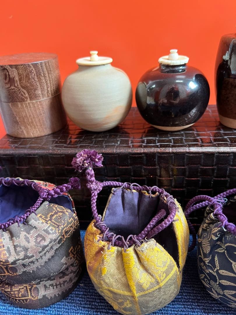 1314 茶入4客　茶筒1客　蓋置1 客　まとめ売り