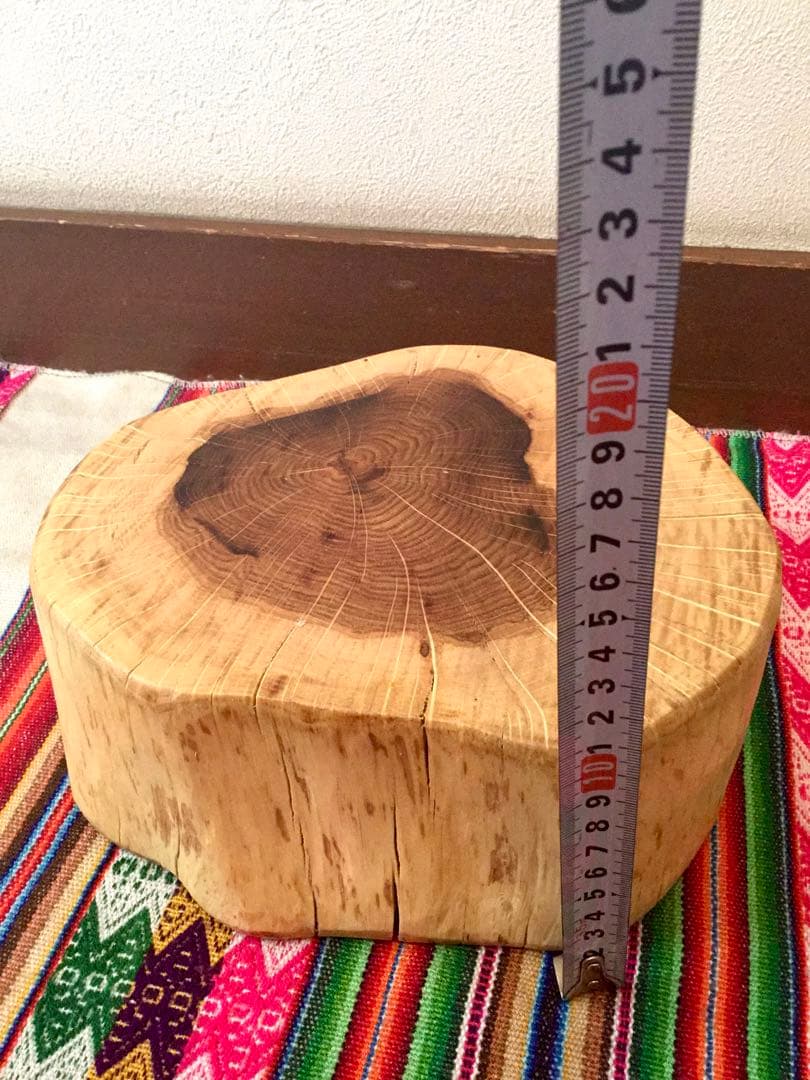 完売　天然楢の木で作成【表は森を感じられるミニちゃぶ台！裏は薪割り台に！】