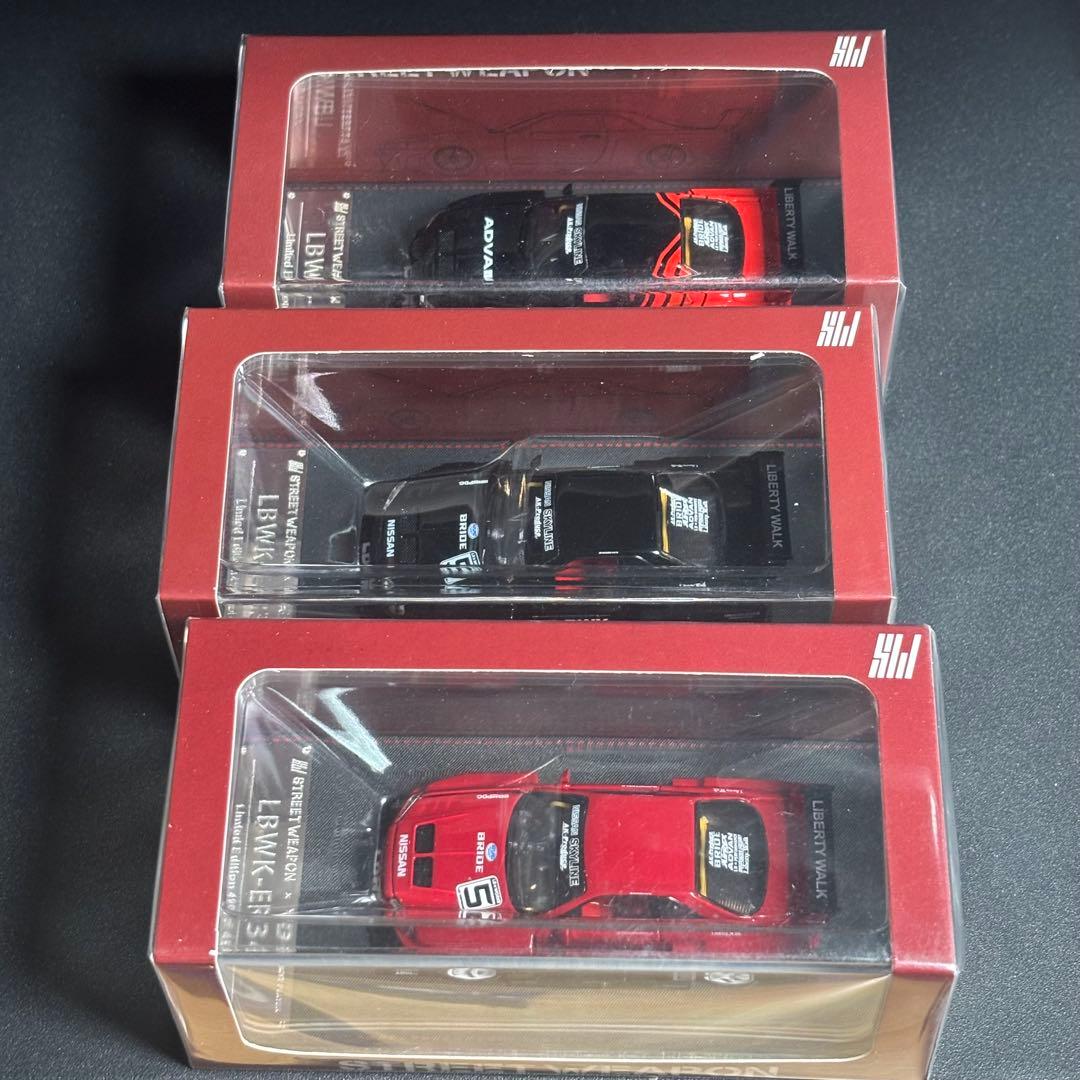 【3台セット】SW 1/64 GT-R ER34 LBWK 限定499