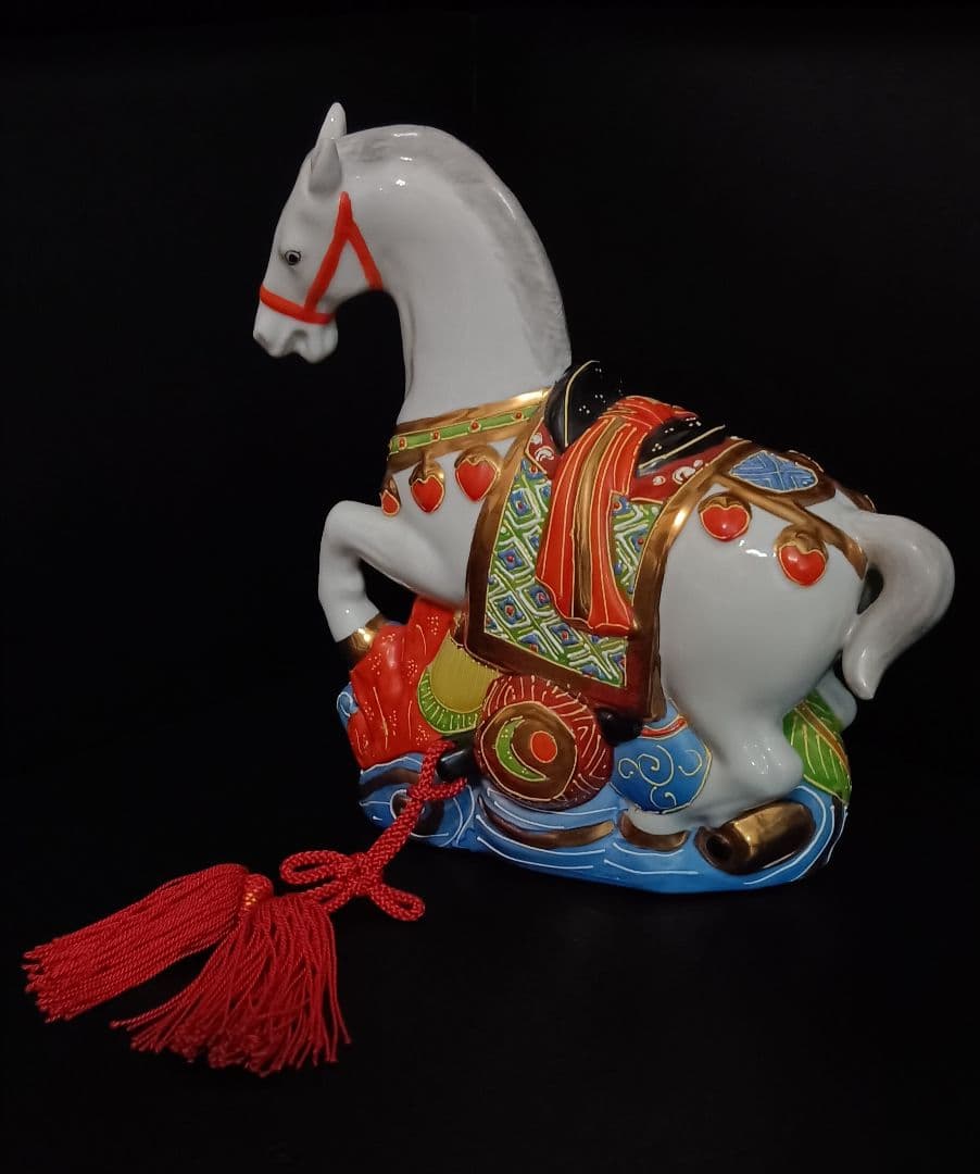 【希少】九谷焼 干支 置物 午 21cm 縁起物 金彩 盛 2026年