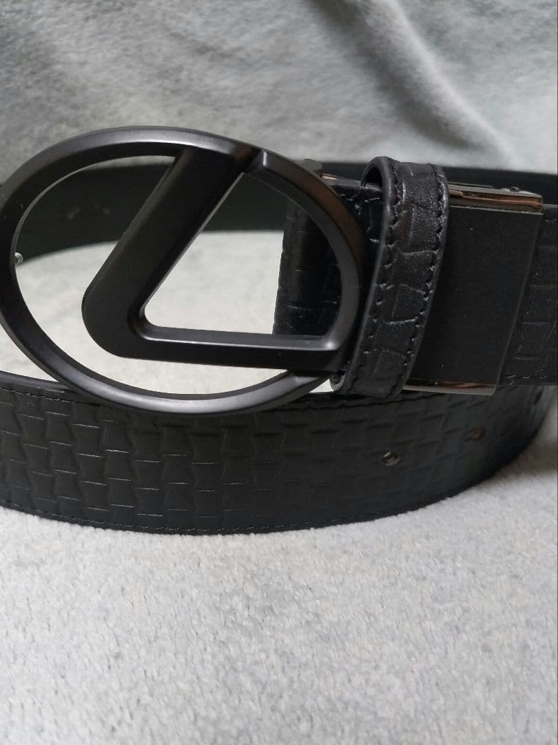 美品　レクサス　ゴルフ　ベルト　型押し　黒