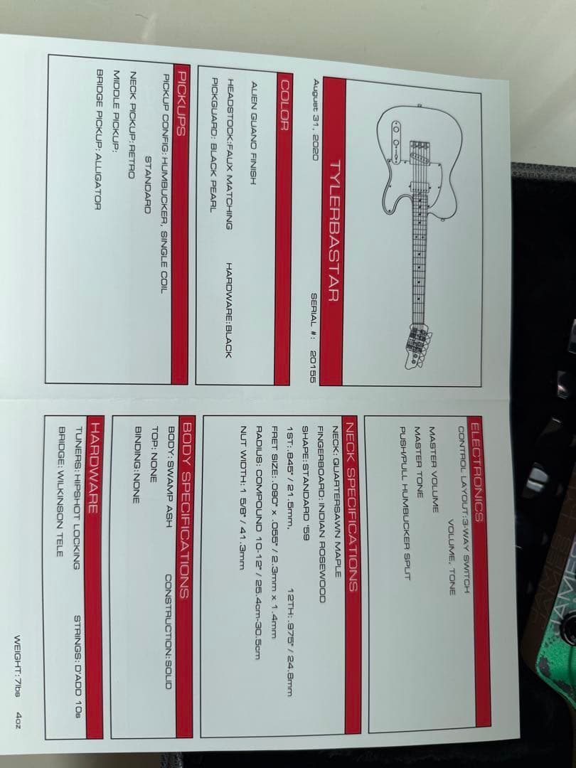 ギター Jamestyler USA TYLERBASTAR