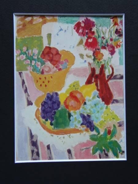 ジュール・カワイエス、花と果物、希少画集画、新品額装付