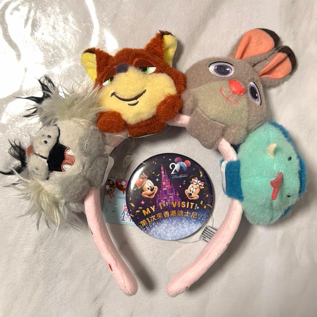 香港ディズニーランド 限定 ズートピア2 カチューシャ セット