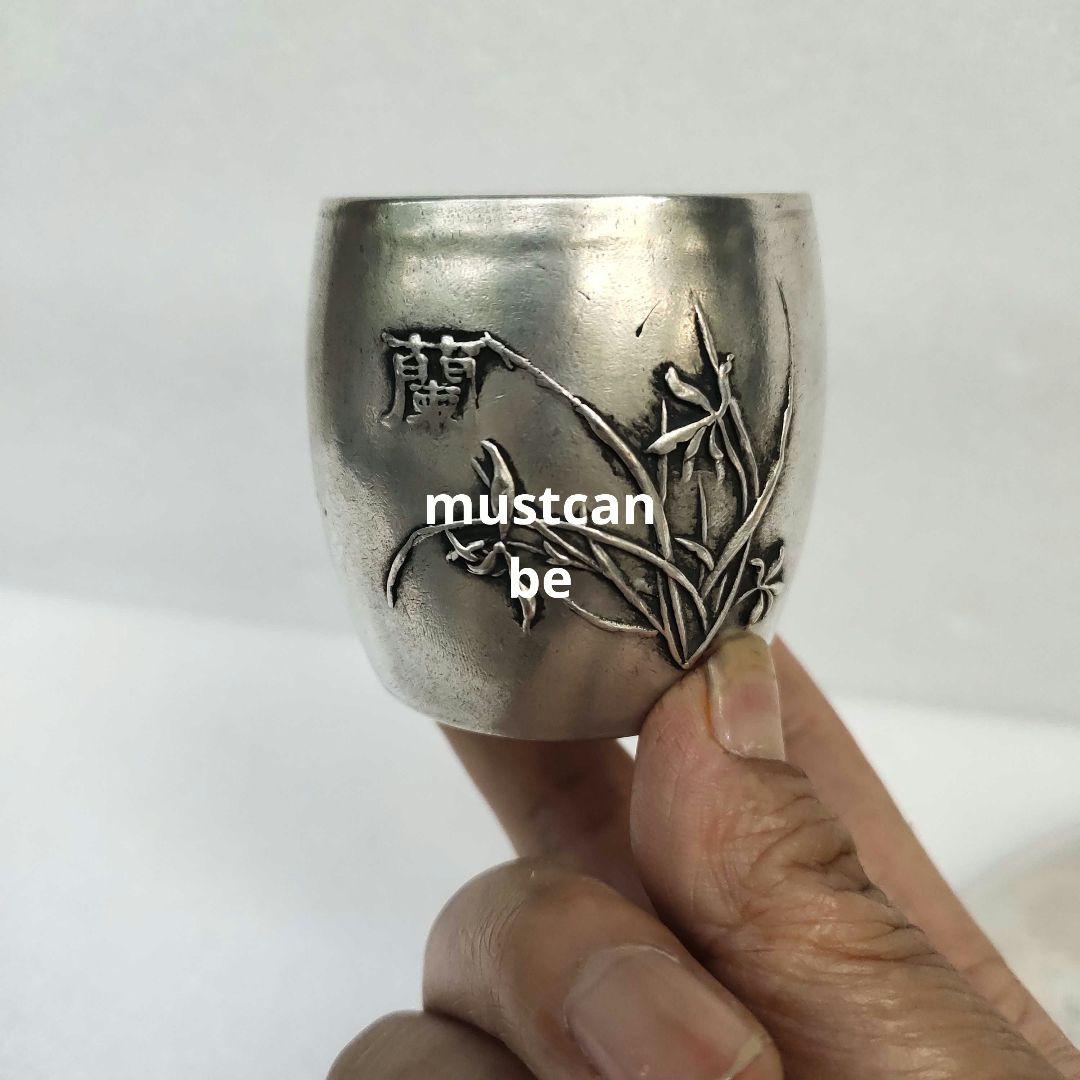 銅 細工 梅蘭竹菊 湯飲み 茶道具 装飾品 工芸品 置物