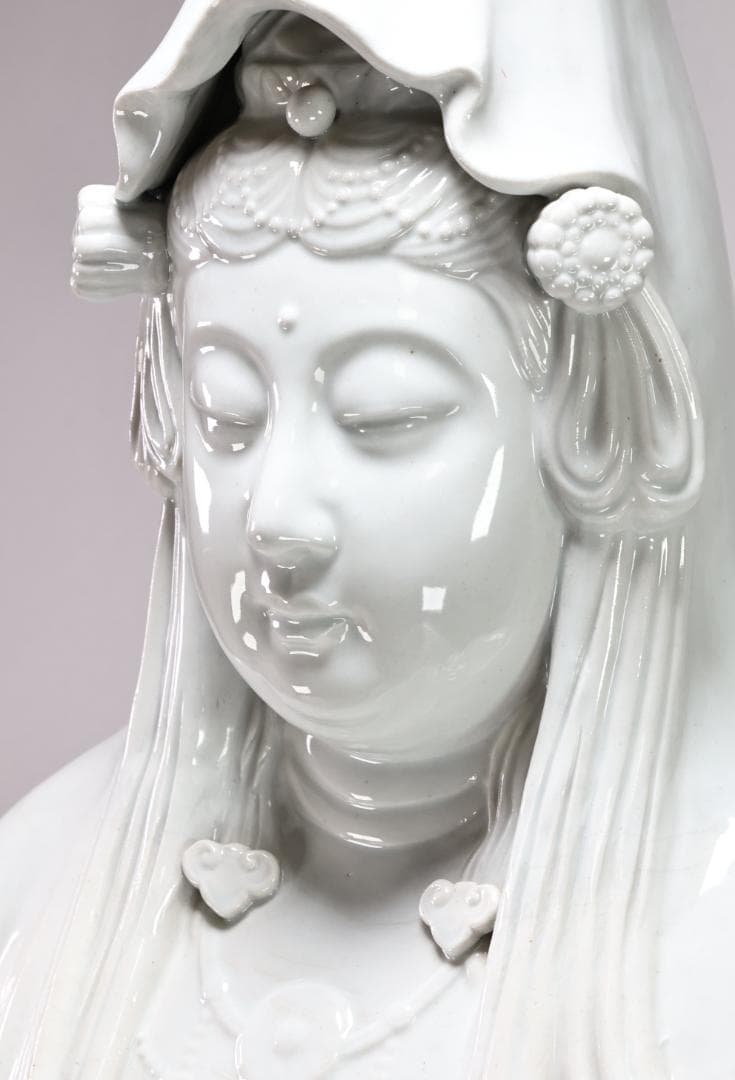 仏教美術　九谷焼　峰光作　特大　聖観音菩薩立像　願掛け　高さ94㎝　BK120