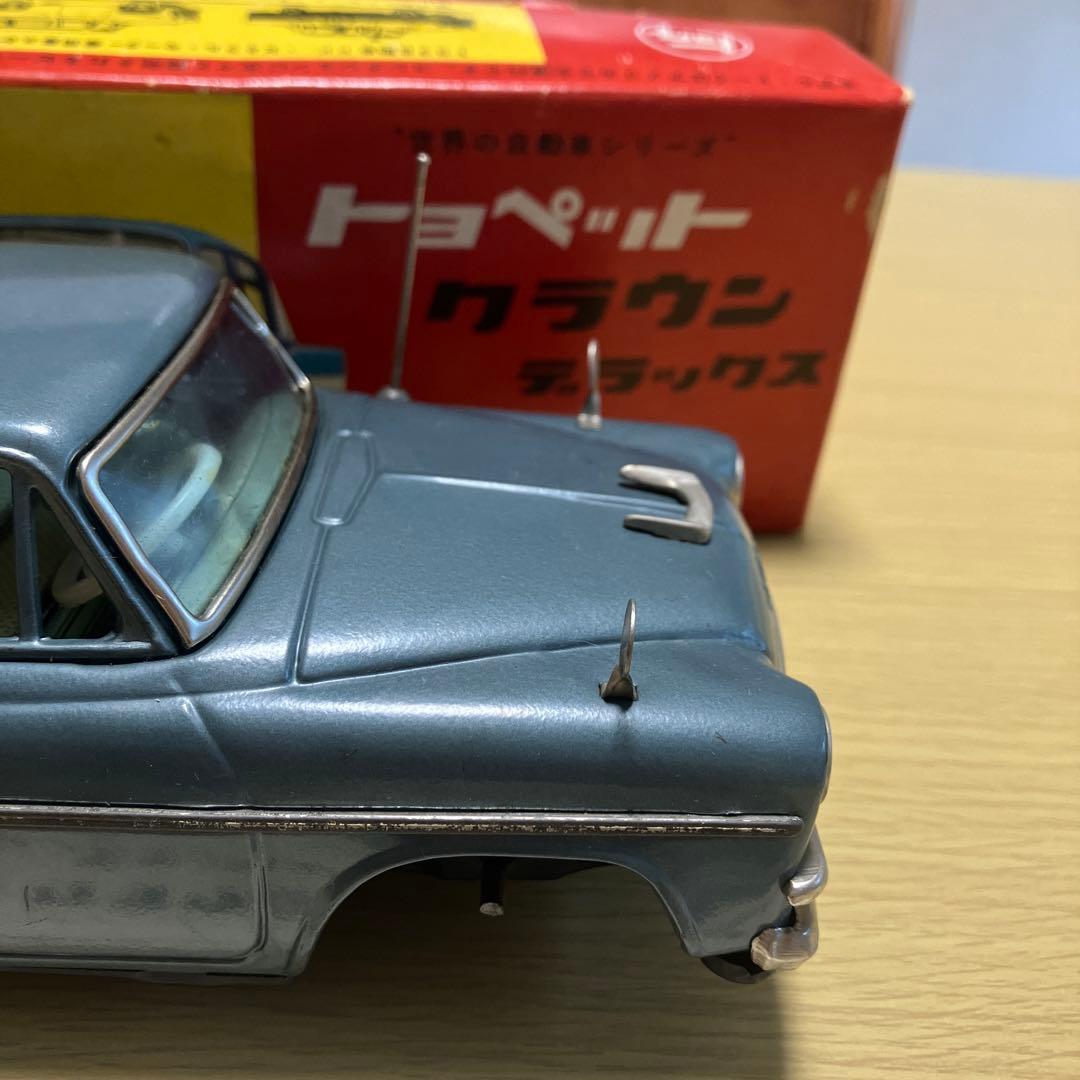 萬代屋【トヨペット クラウン デラックス青ミラー付】tinブリキtoy箱付