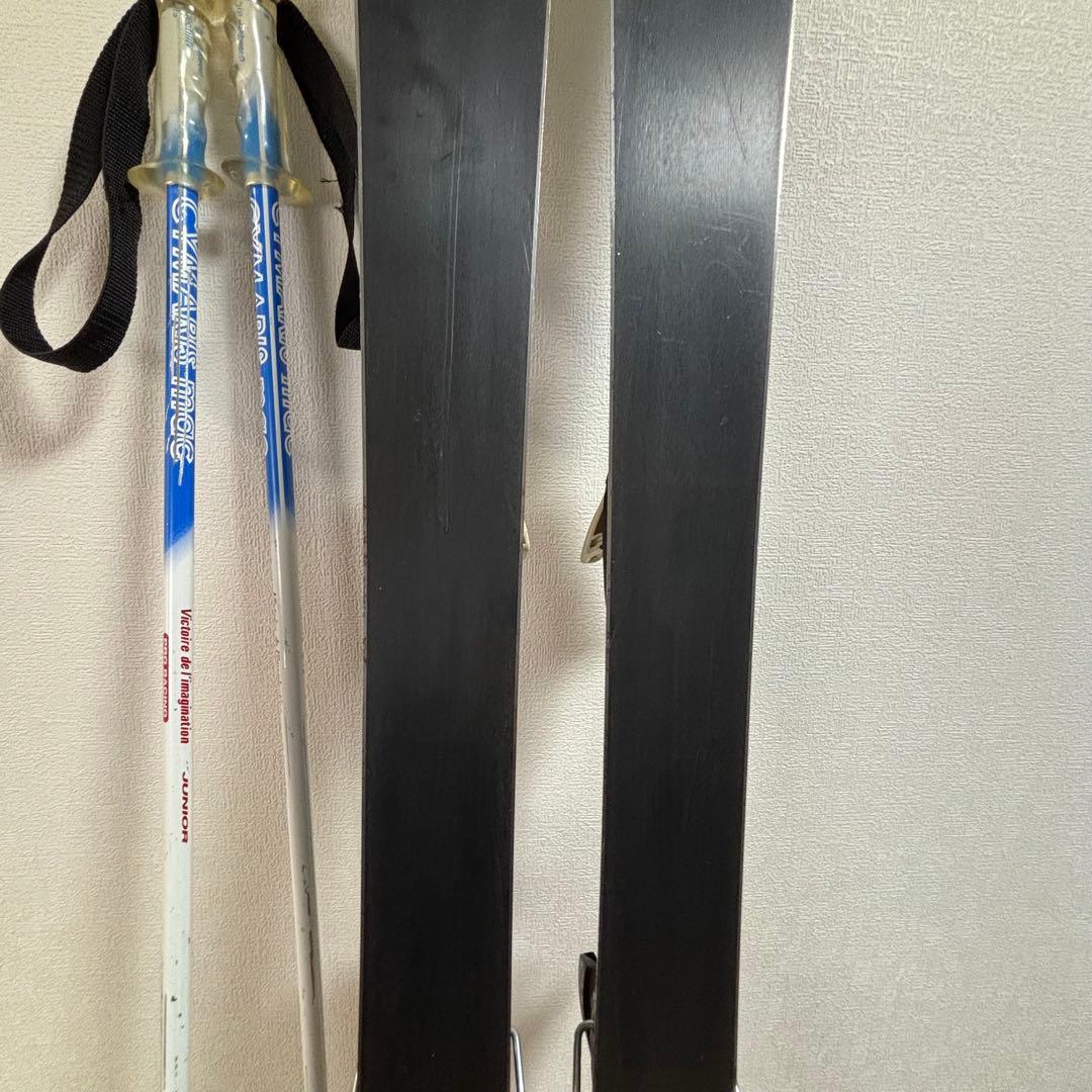 ジュニアスキーセット　ストック付　Salomon 120cm 23-23.5cm