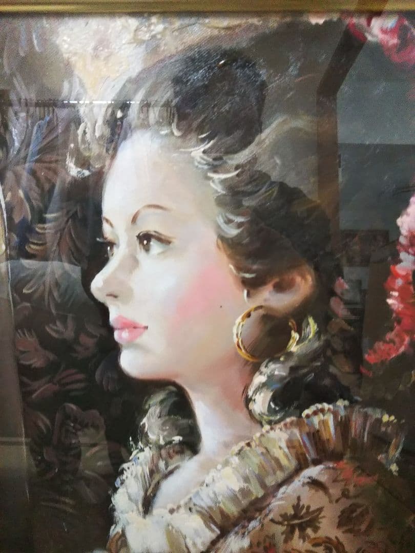 貴婦人、油絵、絵画  美術品