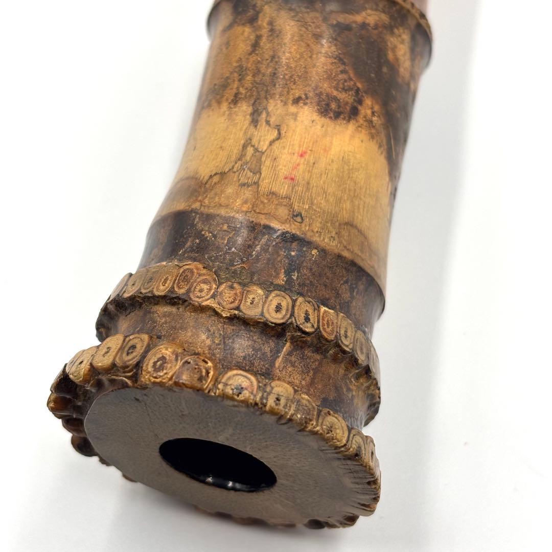 尺八　竹治　琴古流　銀三線　1尺6寸　1印　約48cm 収納袋　和楽器