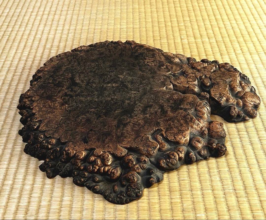 天然時代 古木 とろとろ 花梨 瘤 玉杢 花台 香台 盆栽台 平台W41㎝