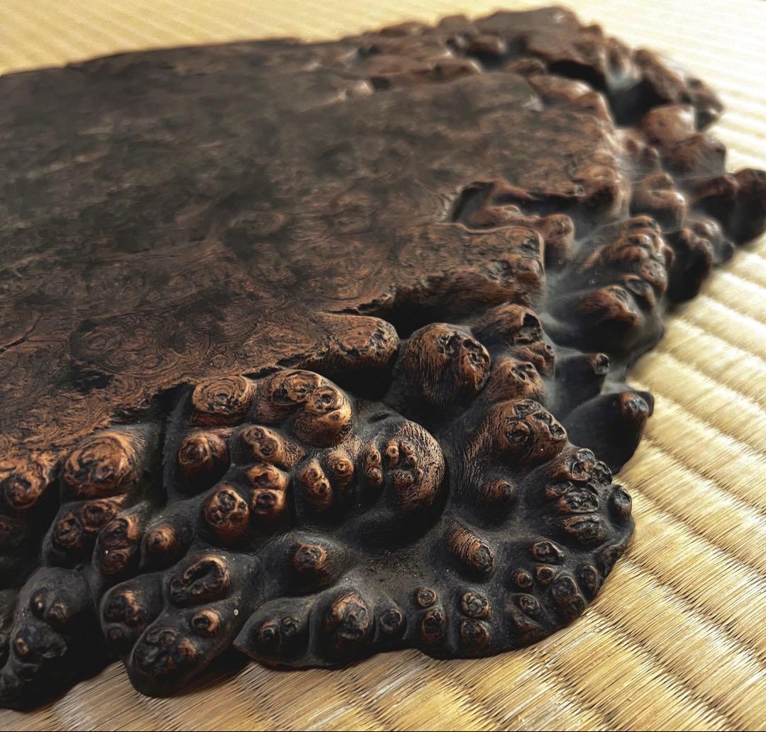 天然時代 古木 とろとろ 花梨 瘤 玉杢 花台 香台 盆栽台 平台W41㎝