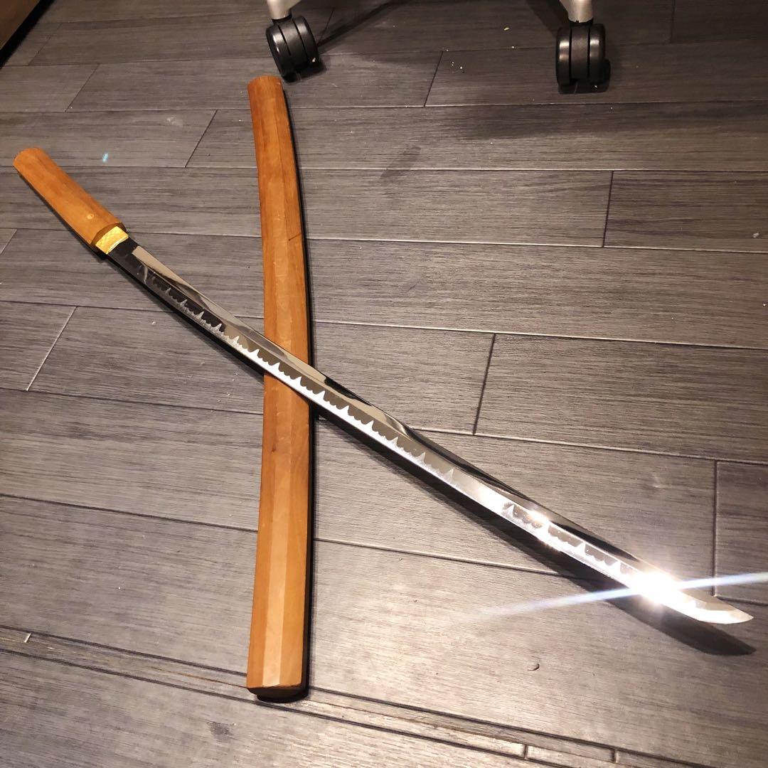 模造刀 白鞘 段平　居合刀 刃文 拵え　太刀