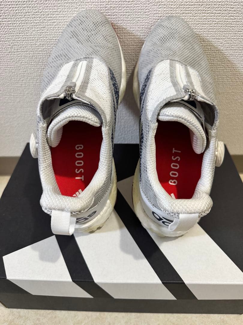 adidas BOOST シューズ グレー/ホワイト/レッド　27.5㎝