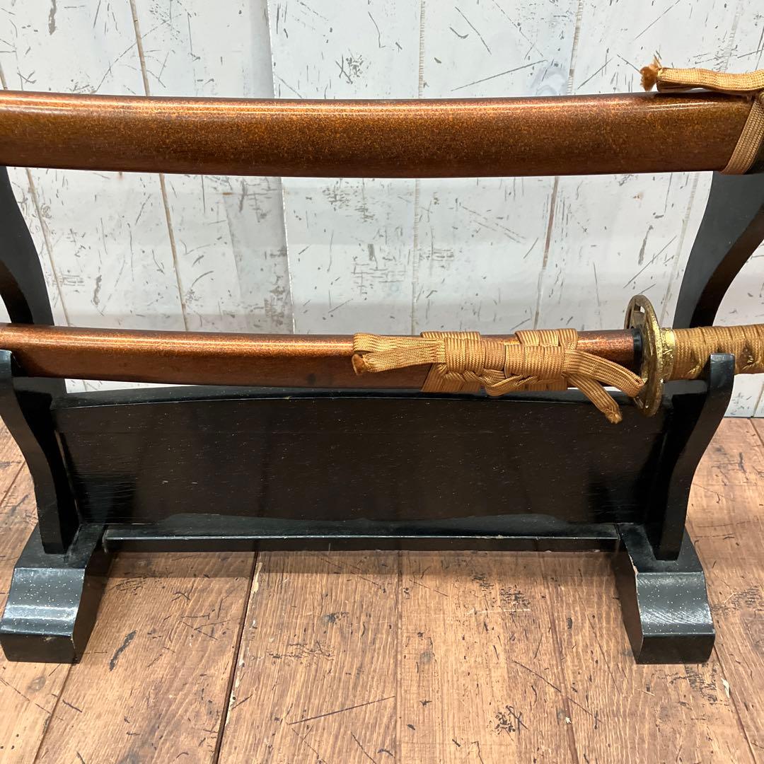 日本刀 模造品２本 模造刀 刀 武士 江戸 侍 台付 剣 希少 模擬刀 刀置き