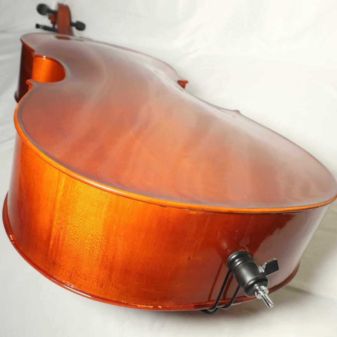 チェロ ケース付 4/4サイズ 全長約125cm トップ単板 ひび割れあり
