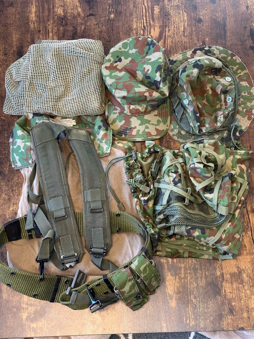 【サバゲー入門】陸自2型迷彩トップス&ハーネスセット 付属品多数 初心者向け
