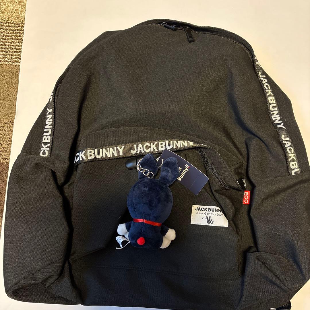 JACK BUNNY ブラックバックパック ドラえもんぬいぐるみチャーム付き