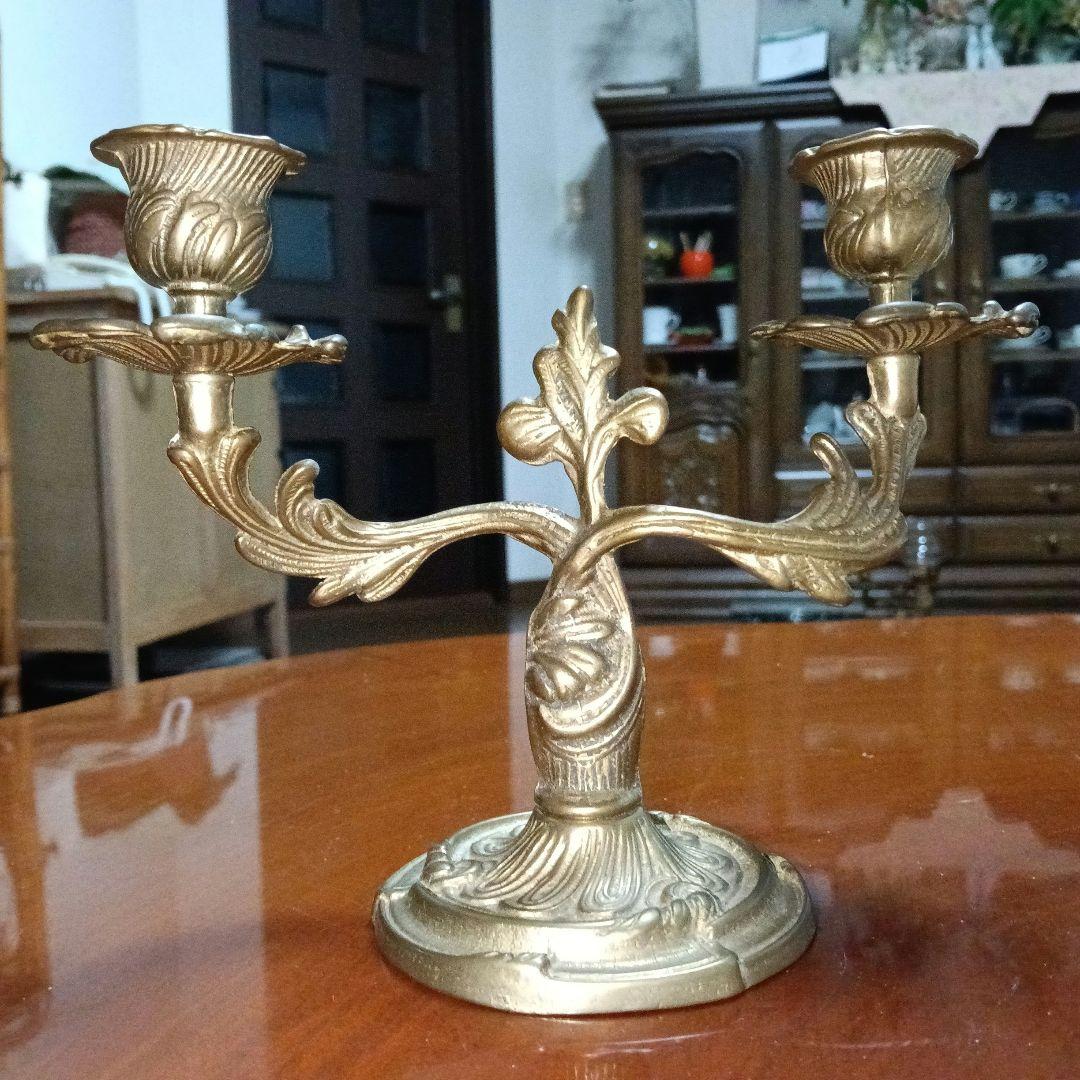 昔のキャンドルスタンド２　真鍮製　２個セット