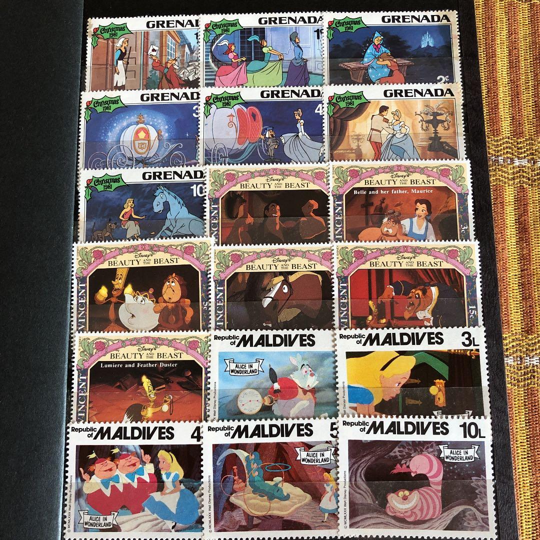 大コレクション！ディズニー切手183種！様々な物語シリーズ！ストックブックに