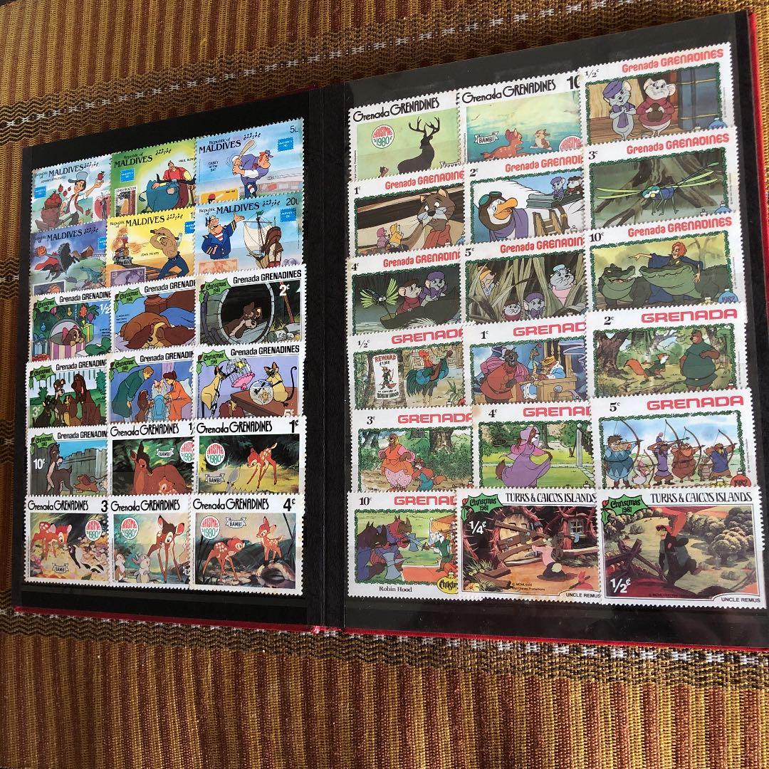 大コレクション！ディズニー切手183種！様々な物語シリーズ！ストックブックに