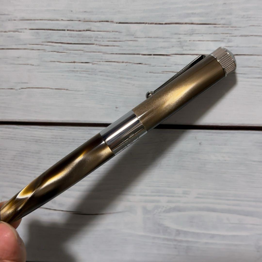 新品未使用 ROMEO No.3 五大陸 別注 太軸ボールペン グレーブラウン