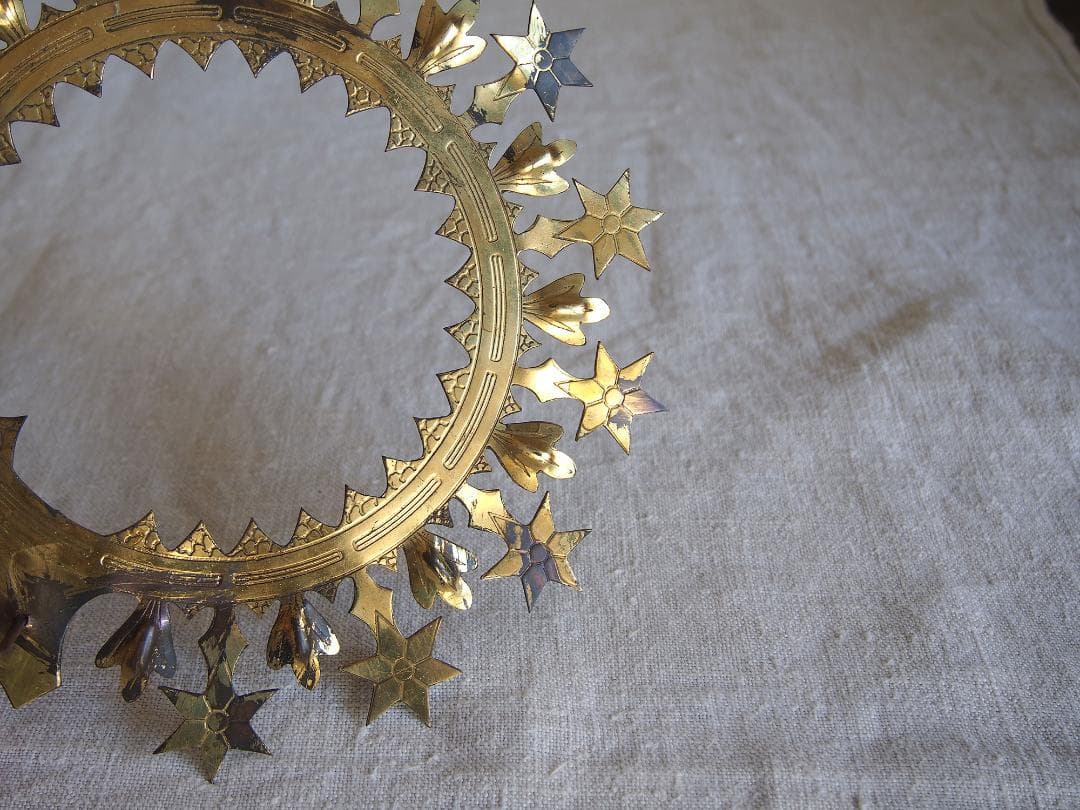 聖母マリア像につける光輪 クラウン 直径22cm カトリック彫像用/K330