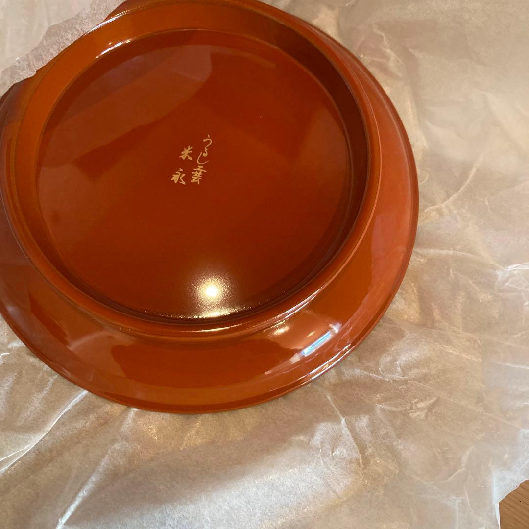 【昭和レトロ　新品未使用】漆器 椀 5枚セット うるし工芸　金箔入米永　大丸特選