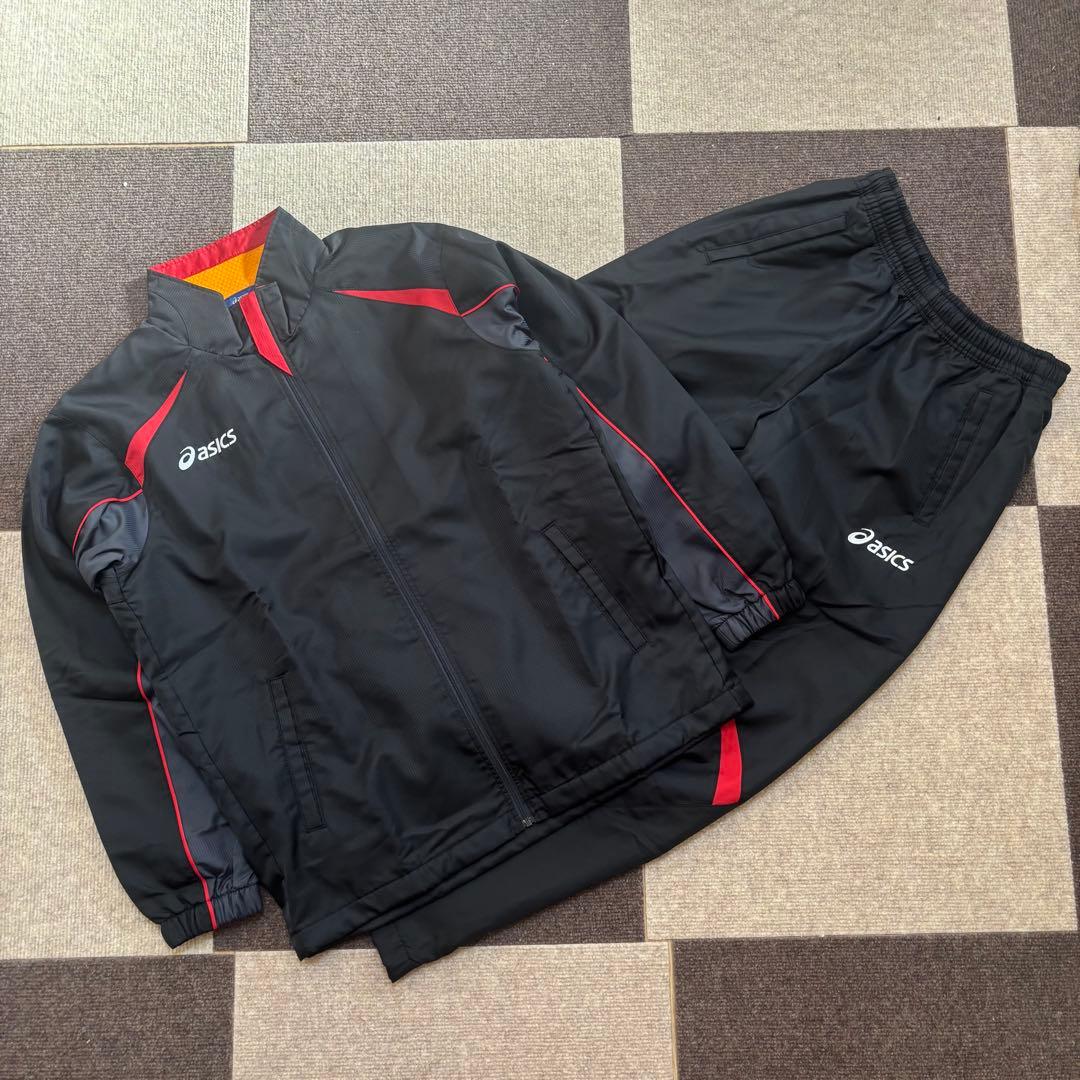 【✨美品】asics アシックス　ウインドブレーカー　セットアップ　ブラック