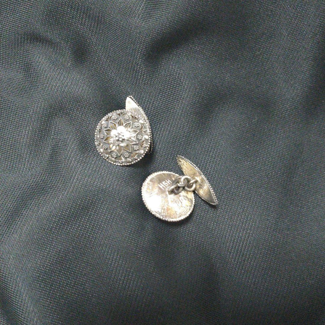 ヴィンテージ　シルバー　HSN 800 バリ　インドネシア カフスボタン